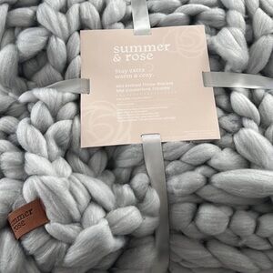 Summer & Rose Gray Chunky Knit Throw